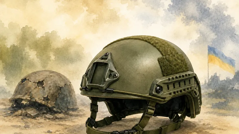 Helmet for a soldier of the 140th Separate Marine Reconnaissance Battalion